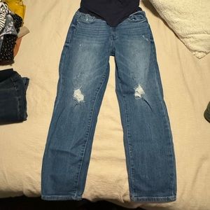 Pink lush maternity boyfriend jeans